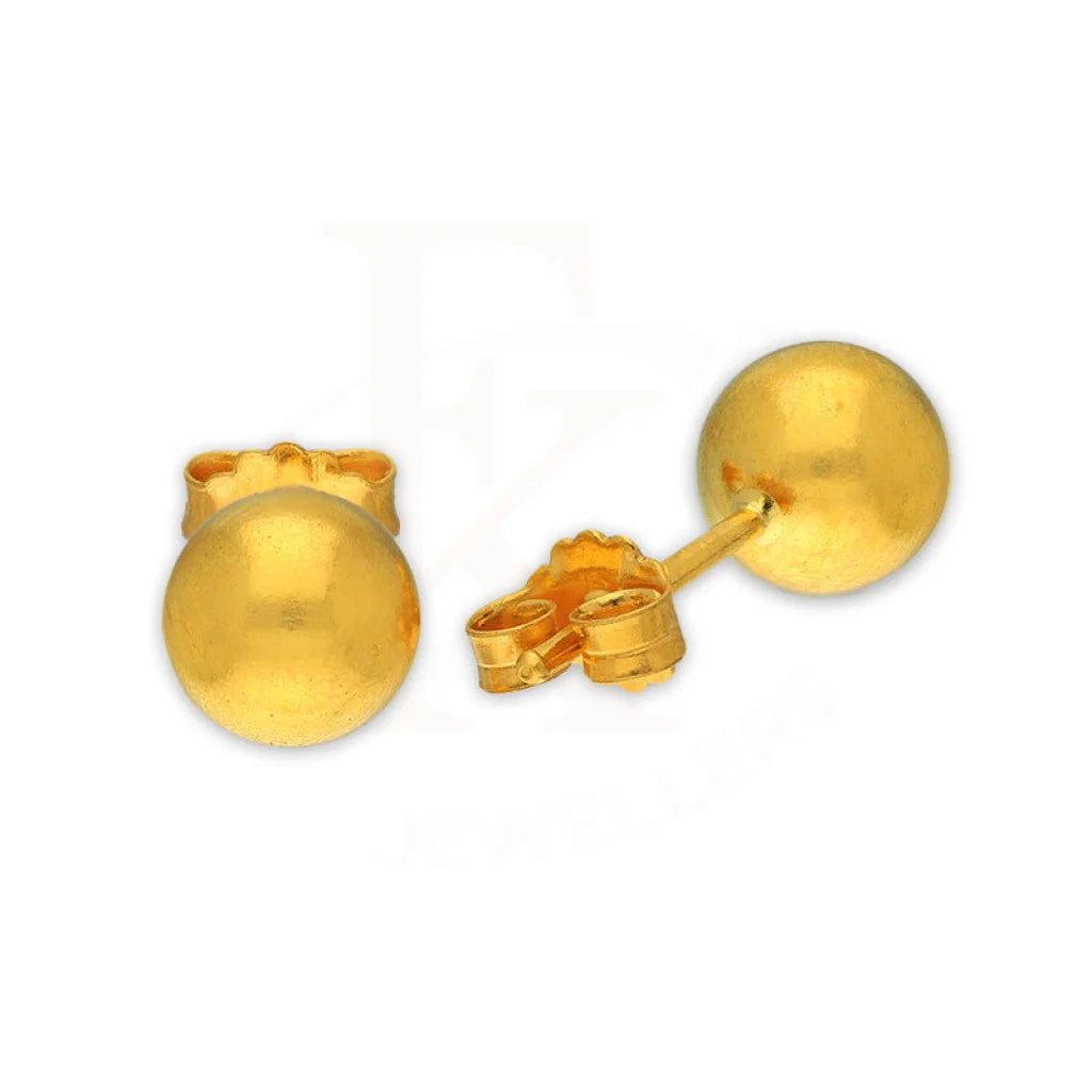 Gold Ball Shaped Stud Earrings 22Kt - Fkjern22K3126