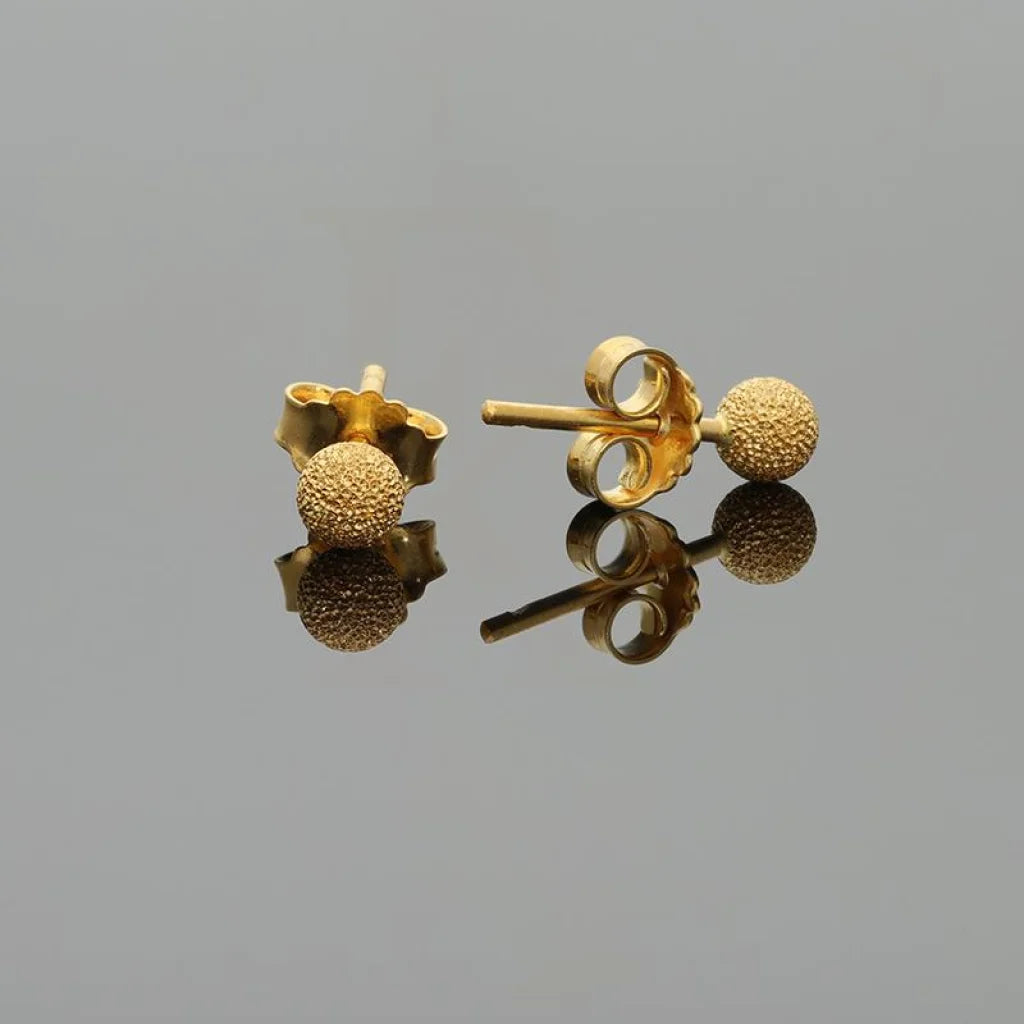 Gold Ball Stud Earrings 21Kt - Fkjern21K2428