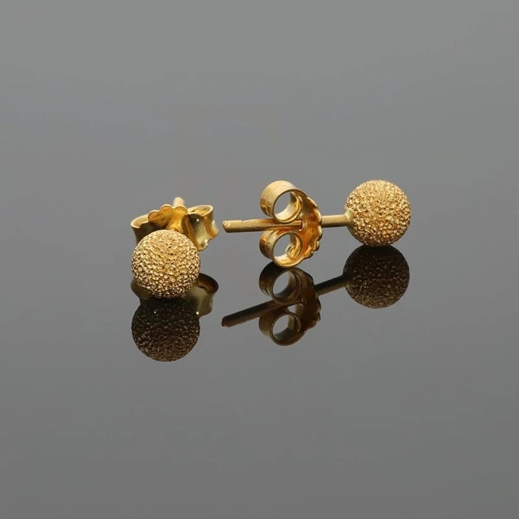 Gold Ball Stud Earrings 21Kt - Fkjern21K2428