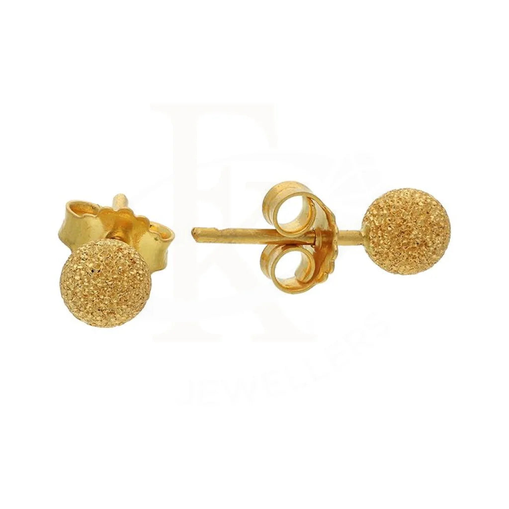 Gold Ball Stud Earrings 21Kt - Fkjern21K2428 Diameter: 5Mm / 1.550 Grams