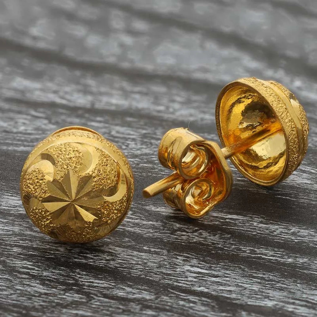 Gold Ball Stud Earrings 22Kt - Fkjern22K2817