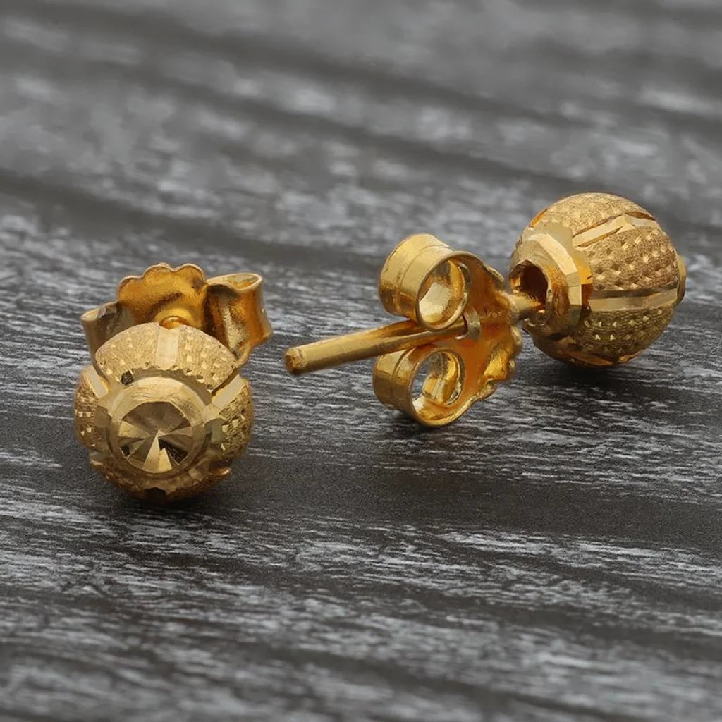 Gold Ball Stud Earrings 22Kt - Fkjern22K2823