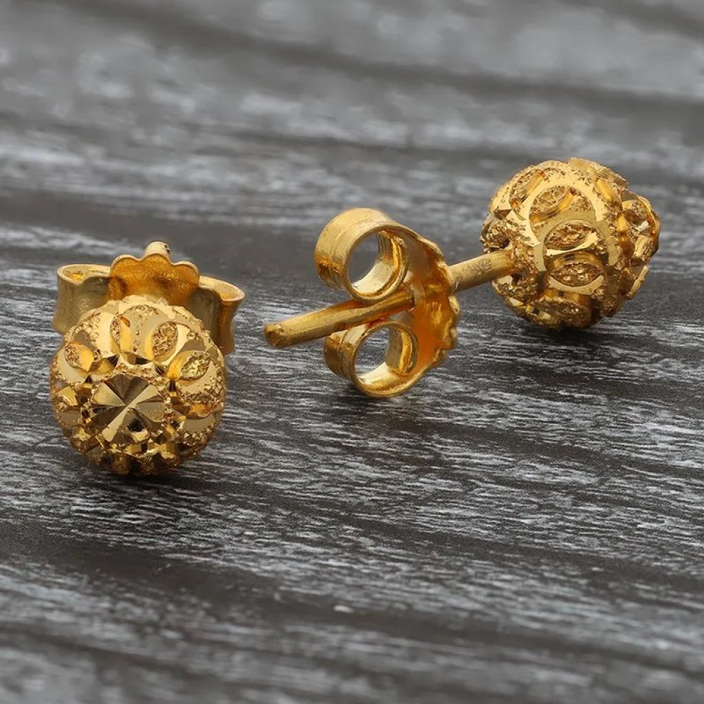 Gold Ball Stud Earrings 22Kt - Fkjern22K2825