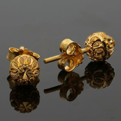 Gold Ball Stud Earrings 22Kt - Fkjern22K2825