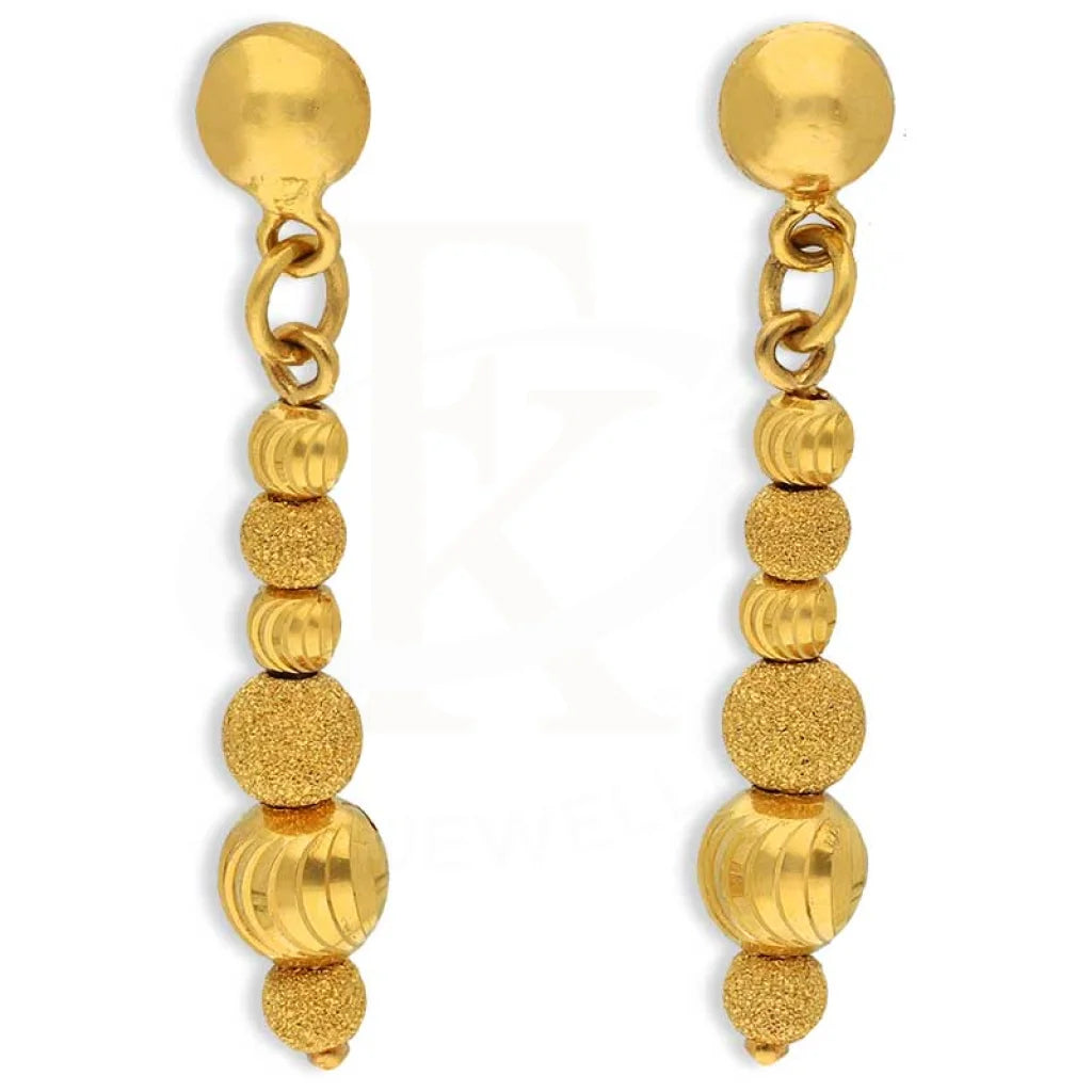 Gold Balls Shaped Drop Earrings 22Kt - Fkjern22K3160