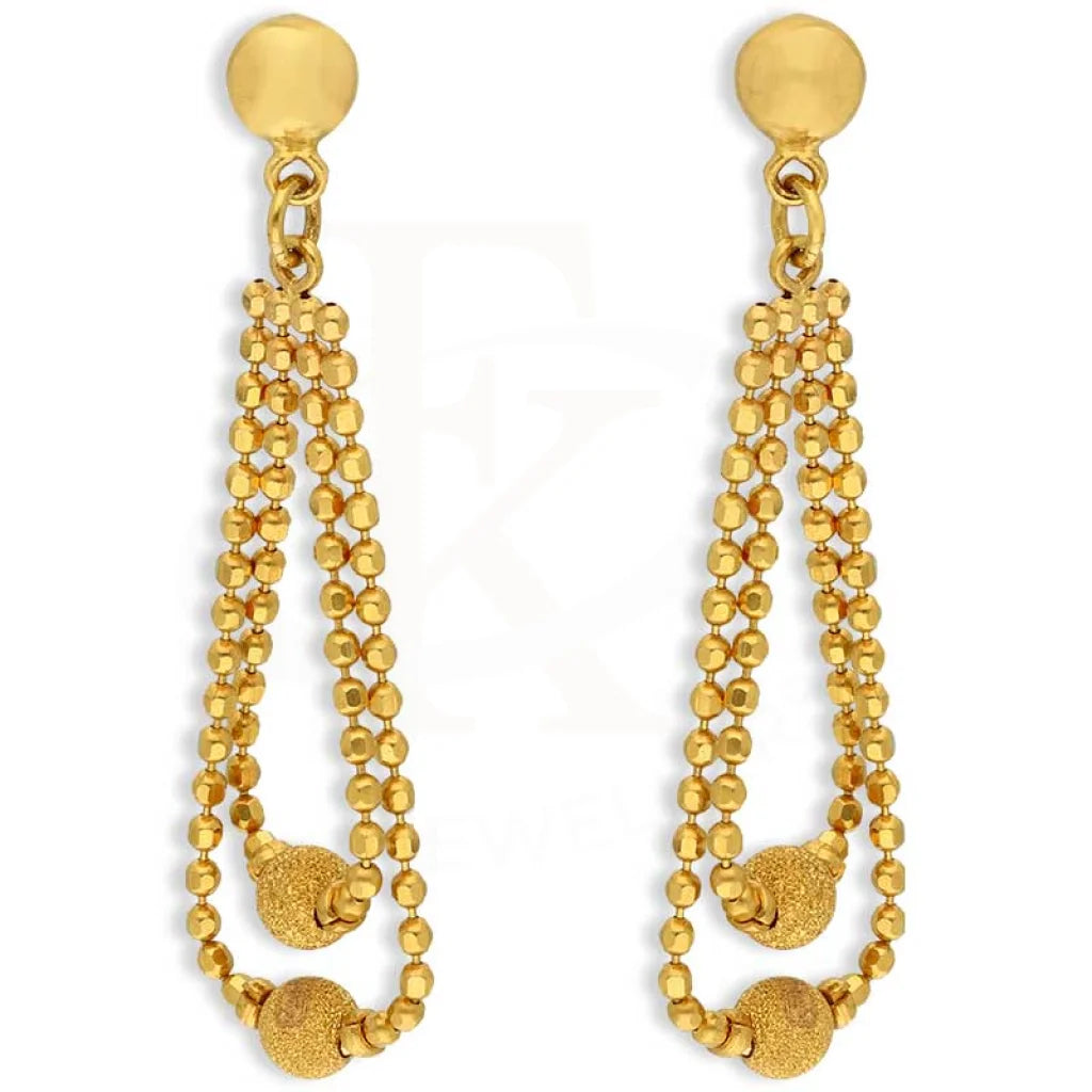 Gold Balls Shaped Drop Earrings 22Kt - Fkjern22K3170