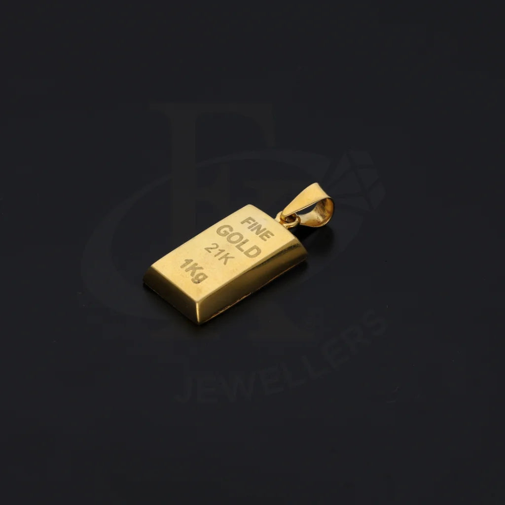 Gold Bar Shaped Pendant 21Kt - Fkjpnd21Km8039 Pendants