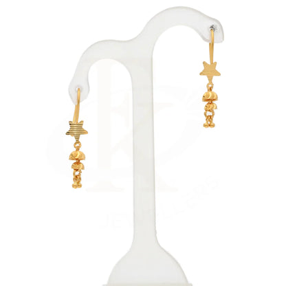 Gold Bell Motif Hoop Earrings 21Kt - Fkjern21Km8446