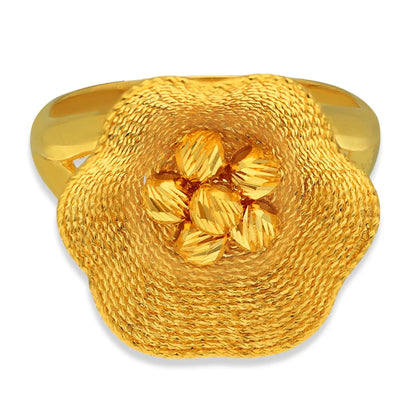 Gold Blooming Flower Ring 22Kt - Fkjrn22K3841 Rings