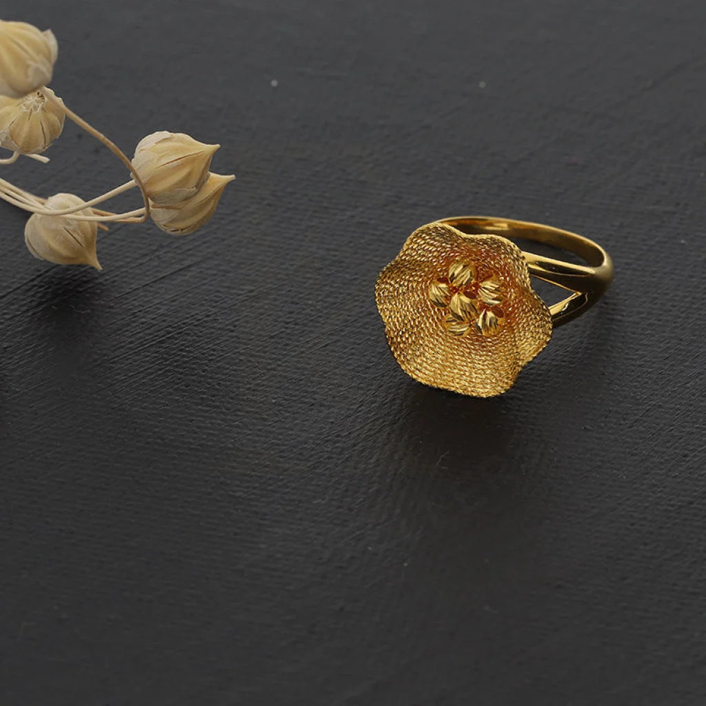 Gold Blooming Flower Ring 22Kt - Fkjrn22K3841 Rings