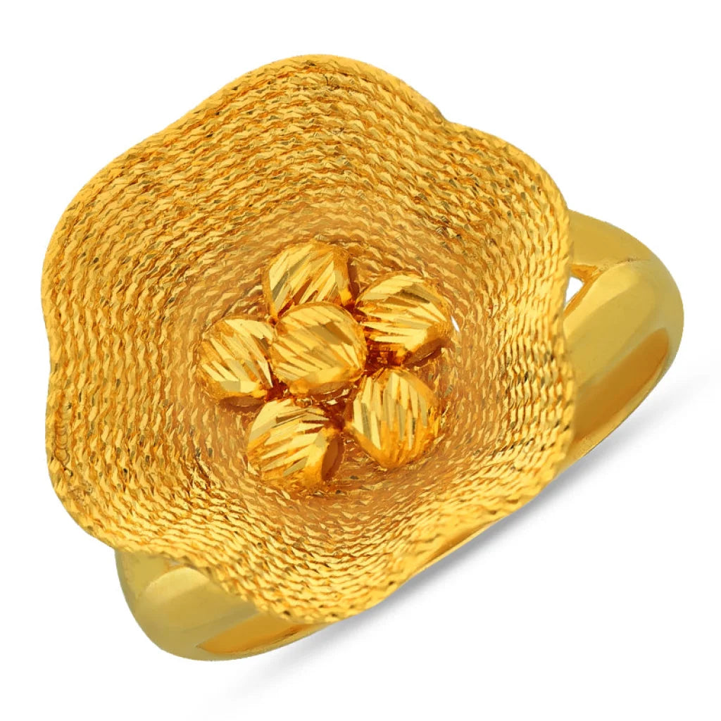 Gold Blooming Flower Ring 22Kt - Fkjrn22K3841 Rings