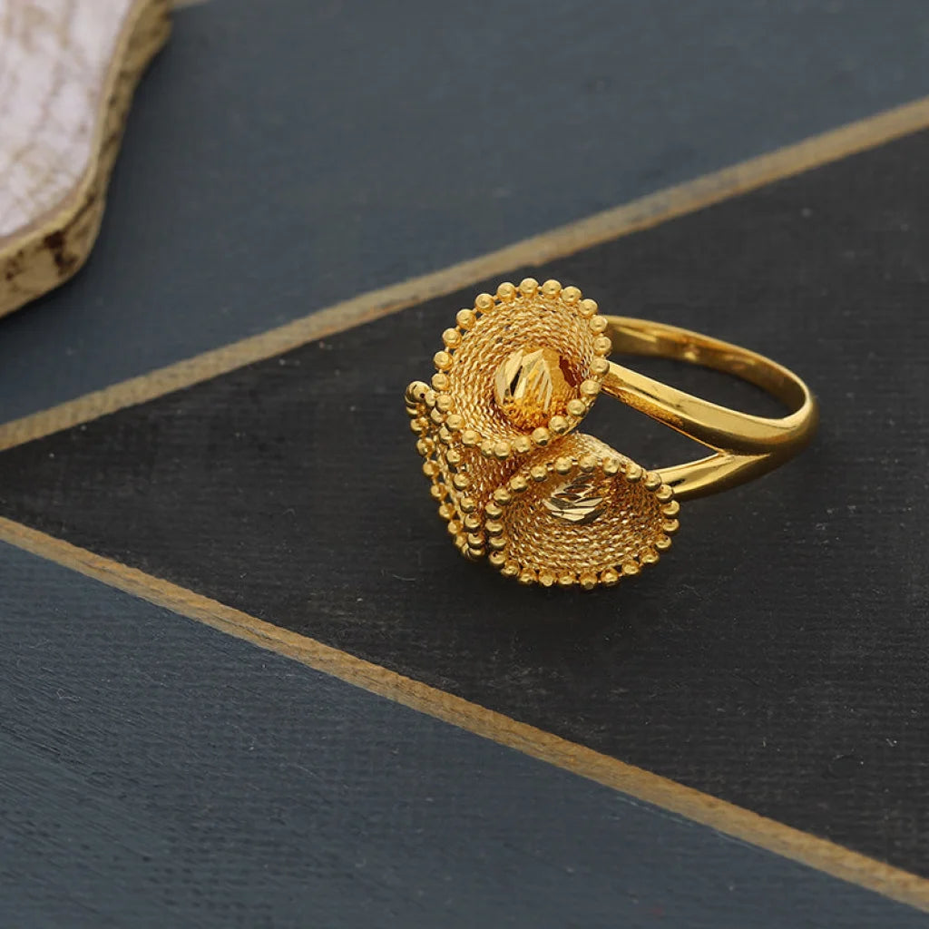 Gold Blooming Flower Ring 22Kt - Fkjrn22K3843 Rings