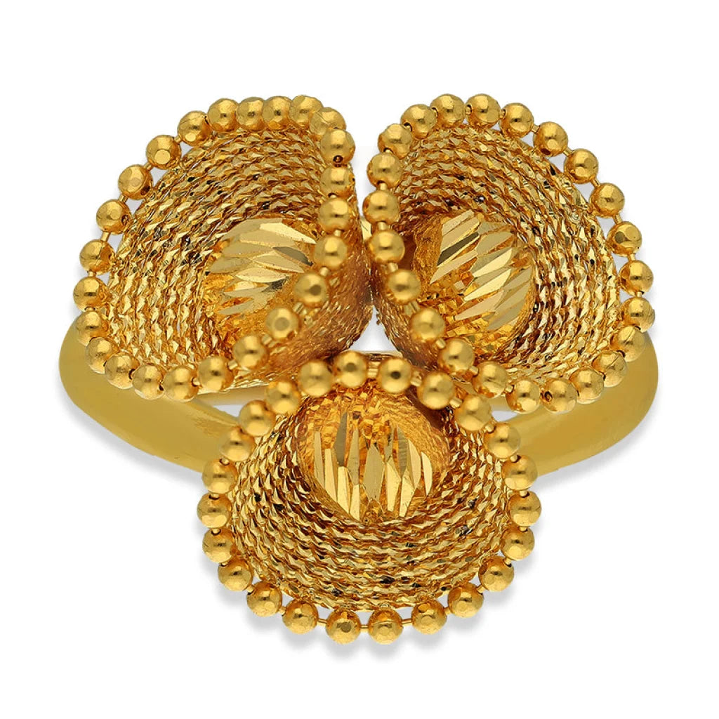 Gold Blooming Flower Ring 22Kt - Fkjrn22K3843 Rings