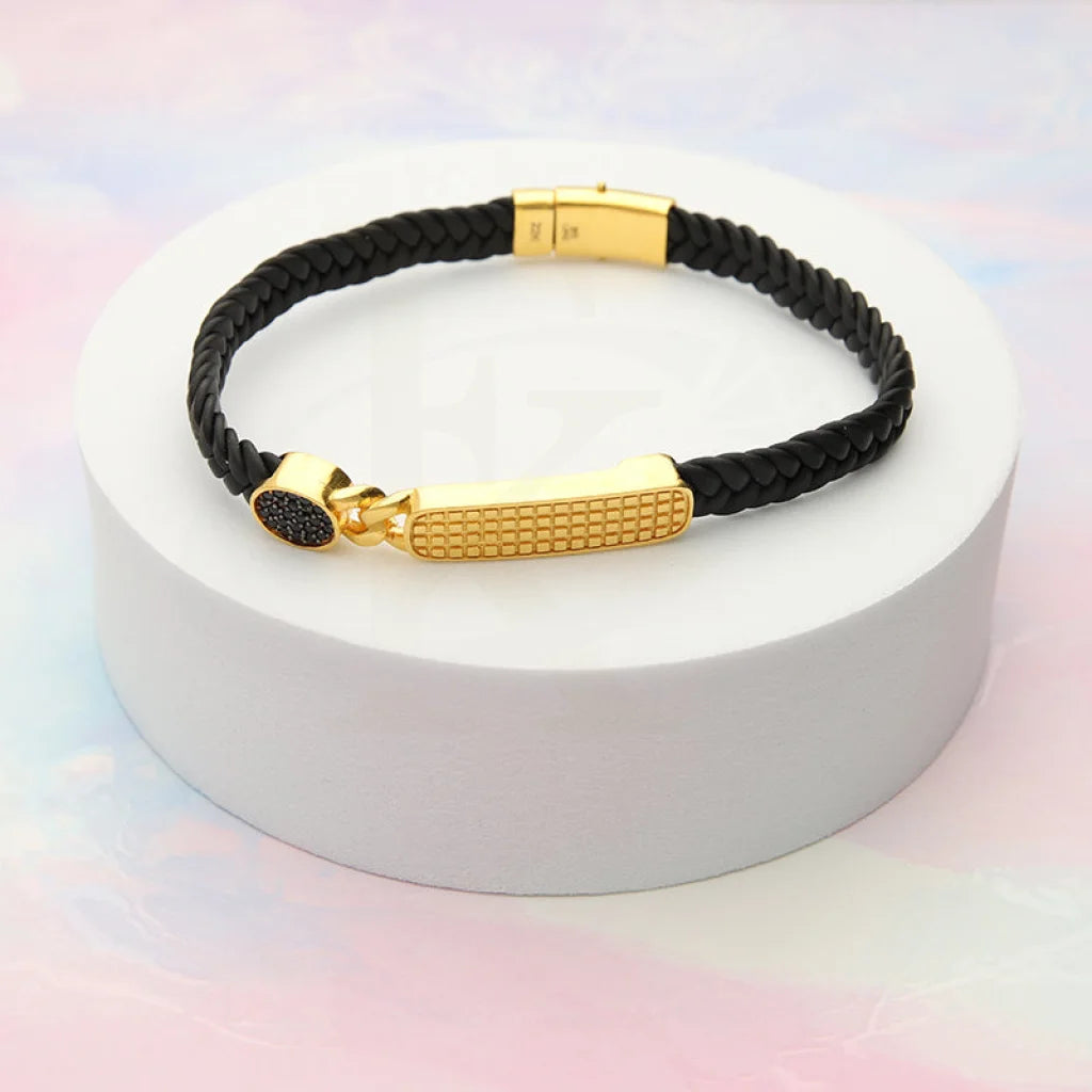 Gold Leather Bracelet 22Kt - Fkjbrl22K5032 Bracelets