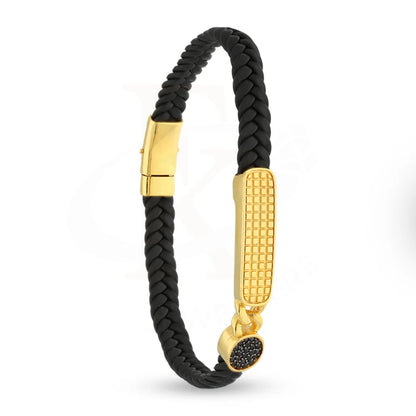 Gold Leather Bracelet 22Kt - Fkjbrl22K5032 Bracelets