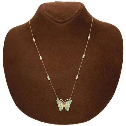 Gold Butterfly Necklace 18Kt - Fkjnkl18K2555 Necklaces