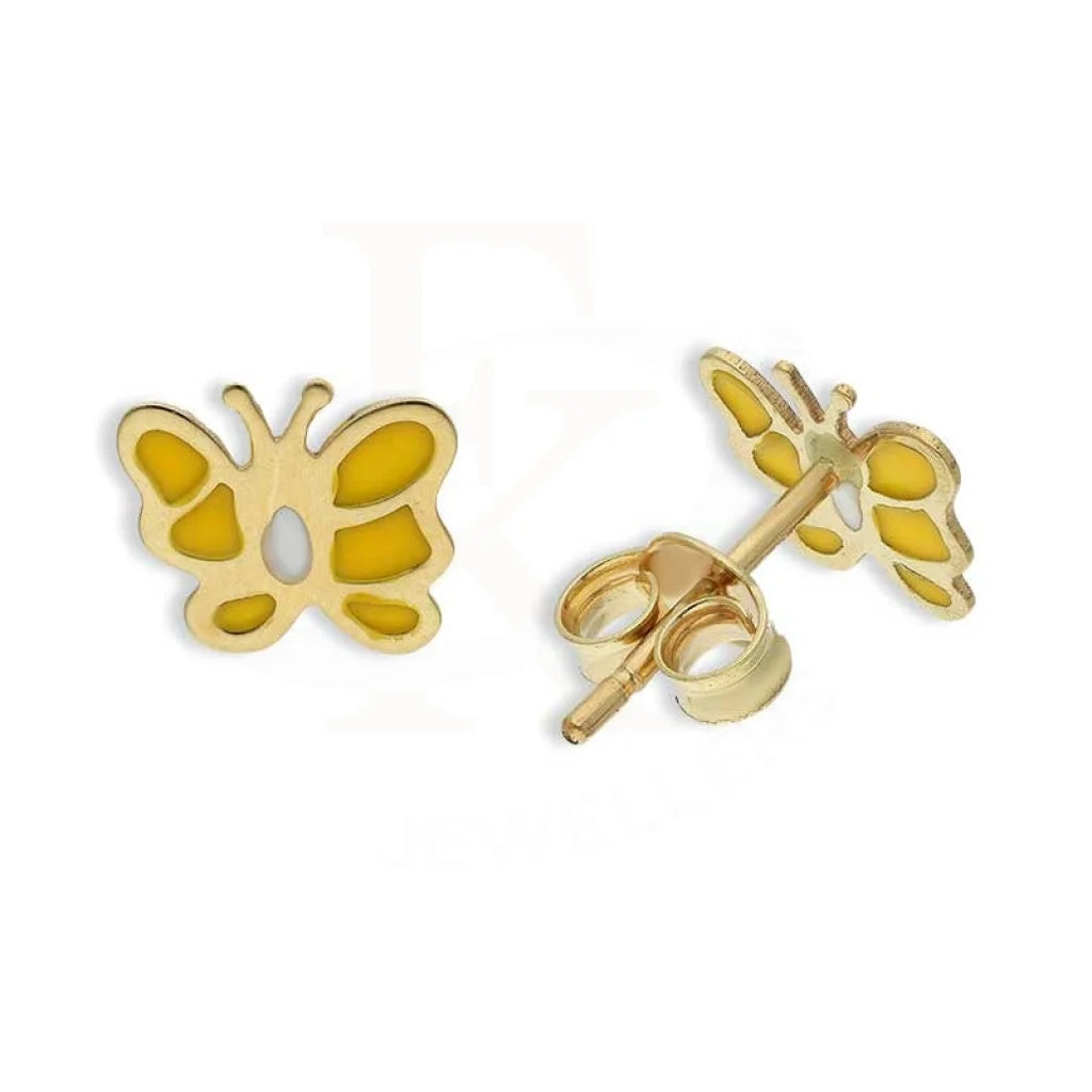 Gold Butterfly Pendant Set (Necklace And Earrings) 18Kt - Fkjnklst18K2427 Sets