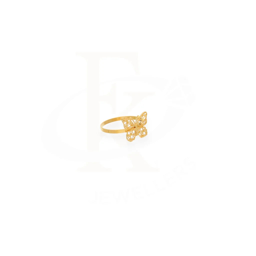 Gold Butterfly Ring 21Kt - Fkjrn21Km8116 Rings