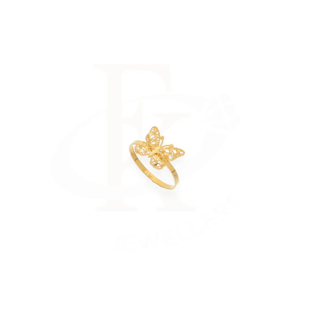 Gold Butterfly Ring 21Kt - Fkjrn21Km8116 Rings