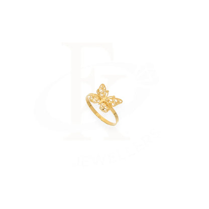 Gold Butterfly Ring 21Kt - Fkjrn21Km8116 Rings