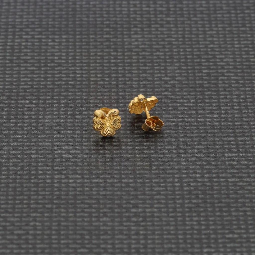 Gold Butterfly Shaped Earrings 18Kt - Fkjern18K8238