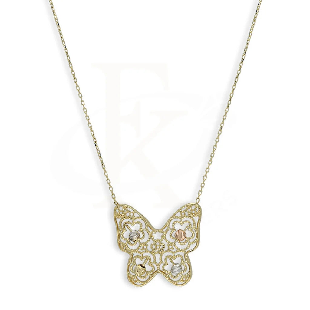 Gold Butterfly Shaped Necklace 18Kt - Fkjnkl18K5273 Necklaces