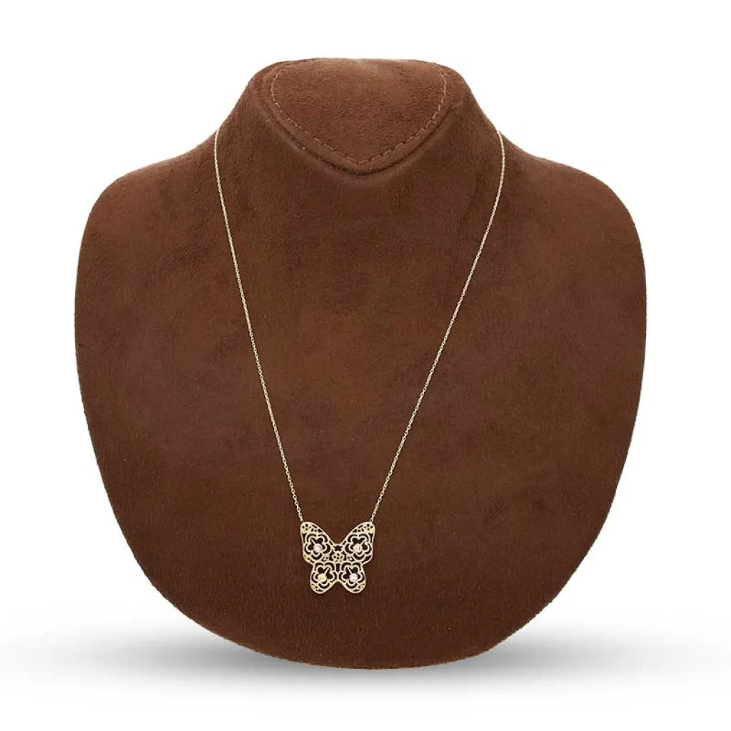 Gold Butterfly Shaped Necklace 18Kt - Fkjnkl18K5273 Necklaces