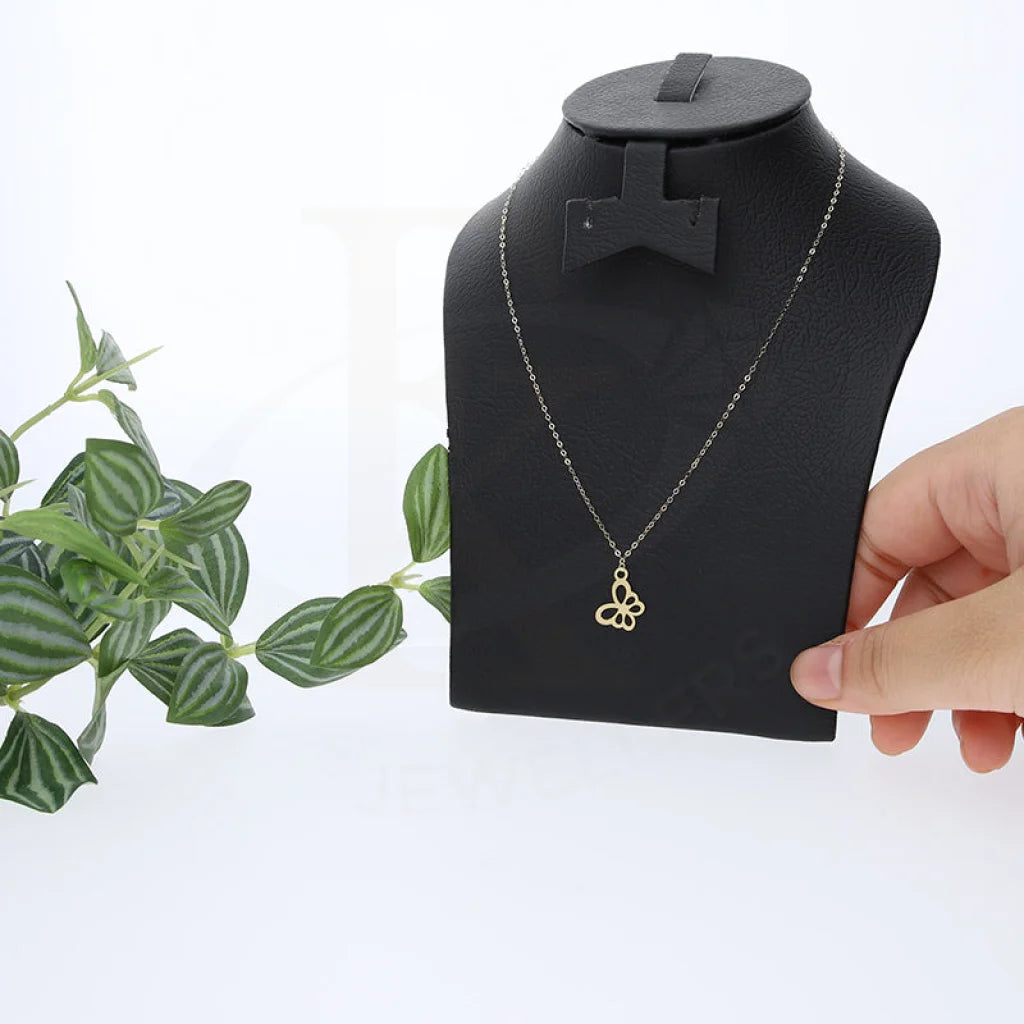 Gold Butterfly Shaped Necklace 18Kt - Fkjnkl18Km5285 Necklaces