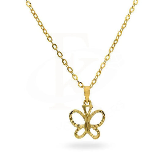 Gold Butterfly Shaped Necklace (Chain With Pendant) 18Kt - Fkjnkl18K2377 Necklaces