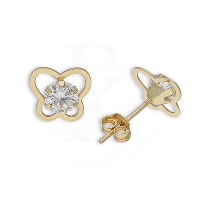Gold Butterfly Shaped Solitaire Pendant Set (Necklace And Earrings) 18Kt - Fkjnklst18K5581 Sets