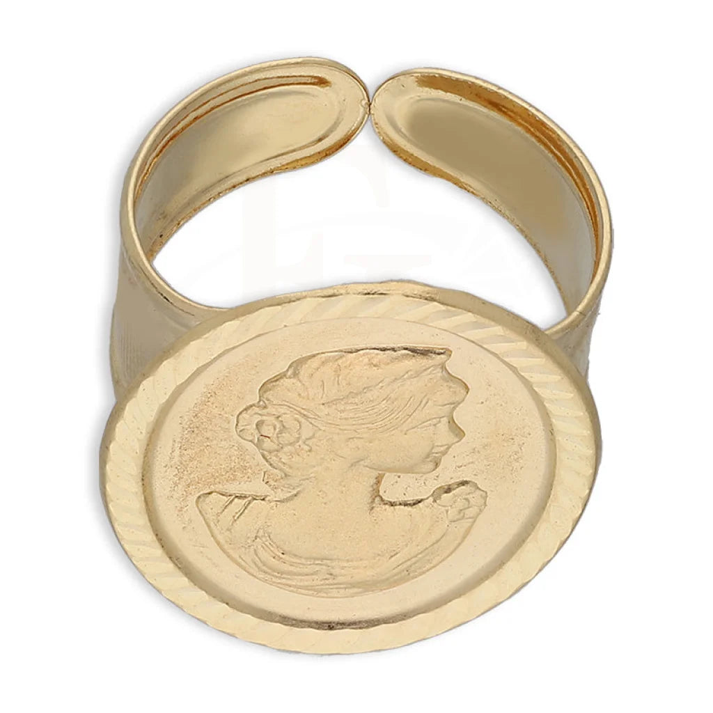 Gold Cameo Hammered Ring 18Kt - Fkjrn18K5499 Rings