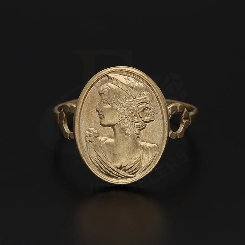 Gold Cameo Hammered Ring 18Kt - Fkjrn18K5500 Rings