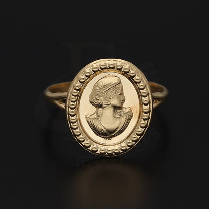 Gold Cameo Hammered Ring 18Kt - Fkjrn18K5501 Rings