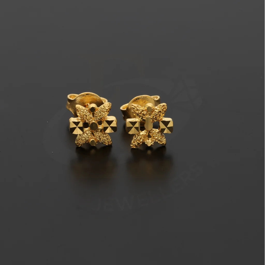 Gold Classic Design Cute Korean Earrings 21Kt - Fkjern21Km8474