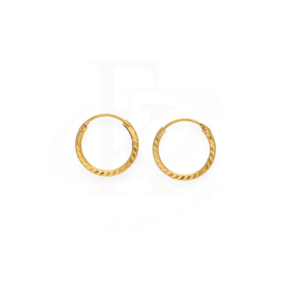 Gold Classic Design Earrings 18Kt - Fkjern18K8311