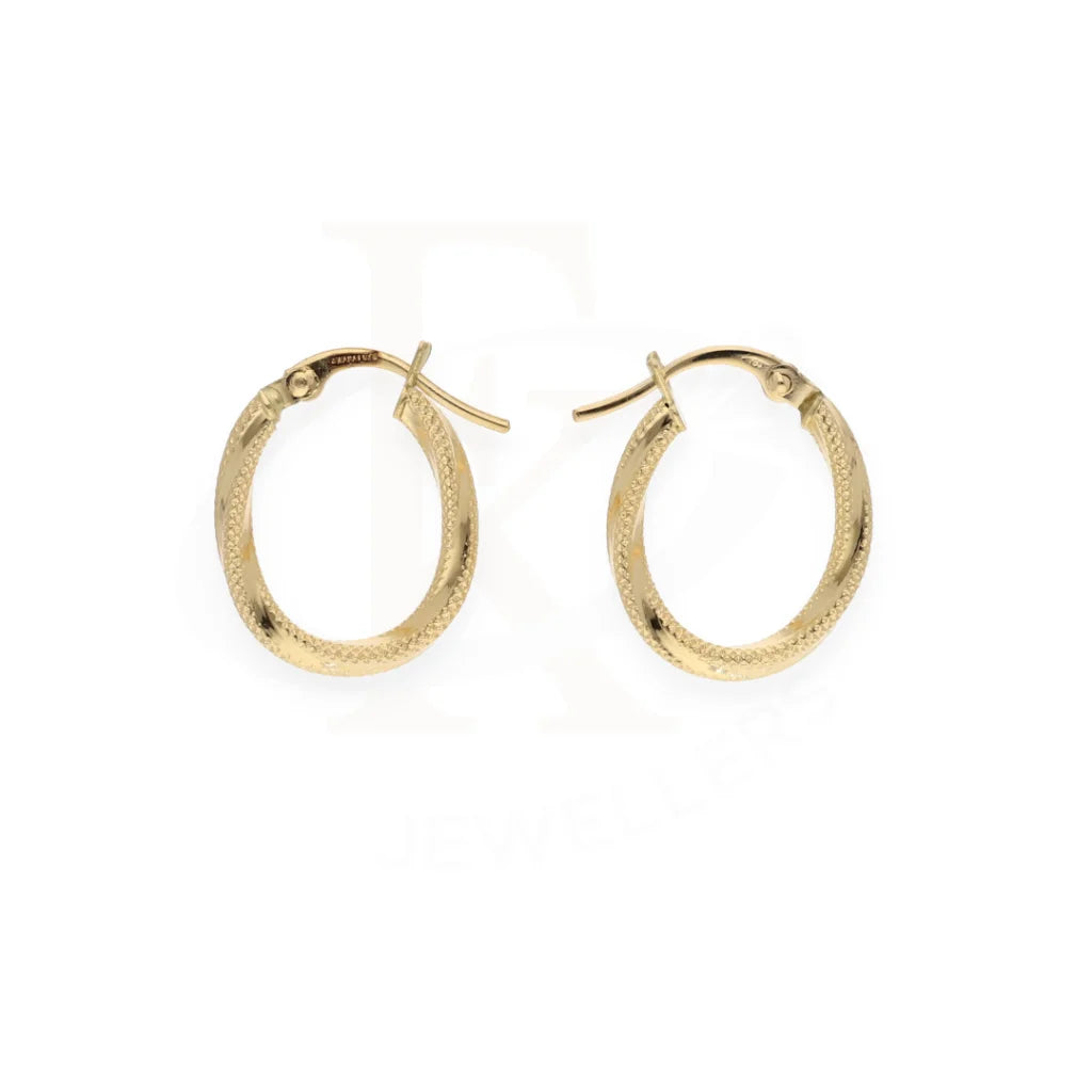 Gold Classic Design Earrings 18Kt - Fkjern18K8315