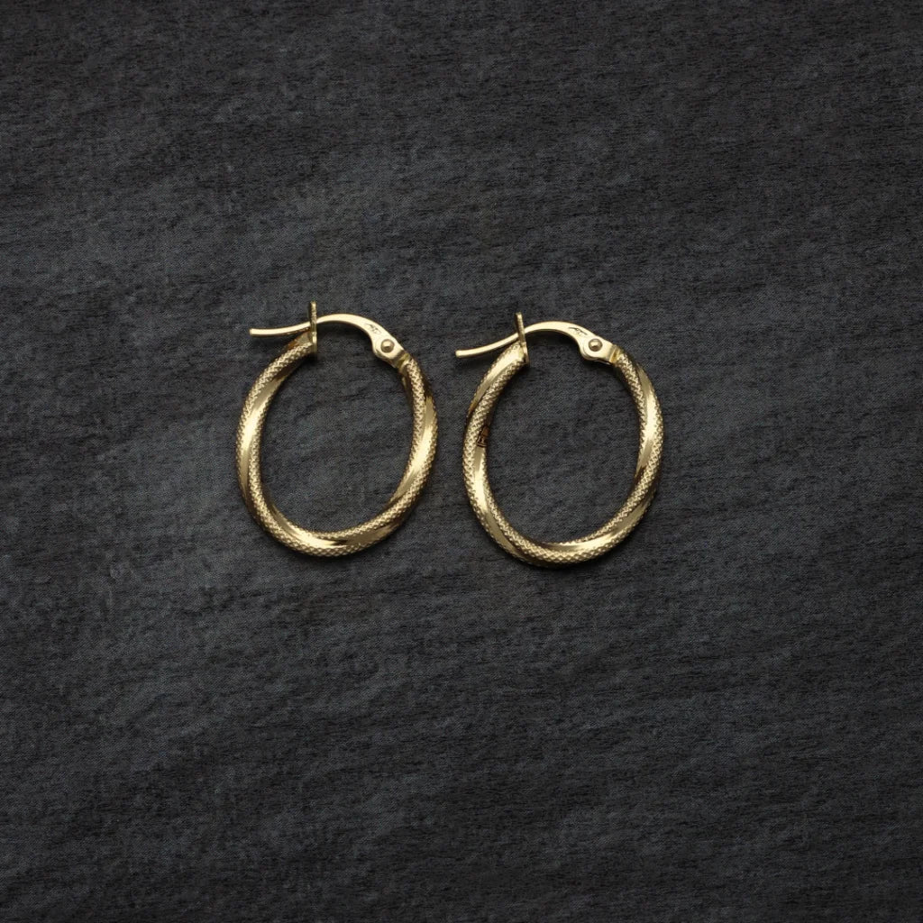 Gold Classic Design Earrings 18Kt - Fkjern18K8316