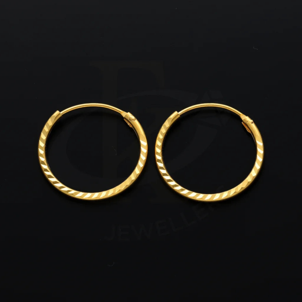 Gold Classic Design Earrings 21Kt - Fkjern21Km8448