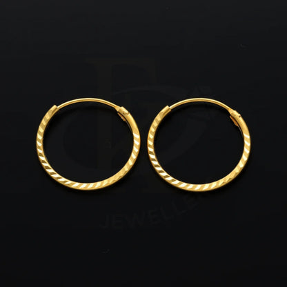 Gold Classic Design Earrings 21Kt - Fkjern21Km8448