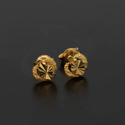 Gold Classic Design Leave Earrings 21Kt - Fkjern21Km8473