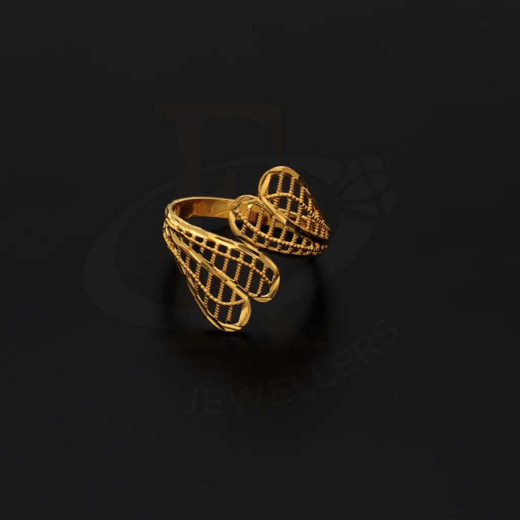 Gold Classic Dual Heart Ring 21Kt - Fkjern18Km8408 Rings