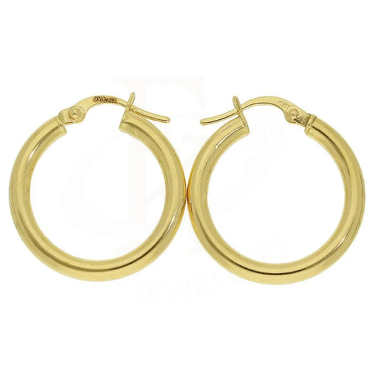 Gold Classic Style Hoop Earrings 18Kt - Fkjern18K1791