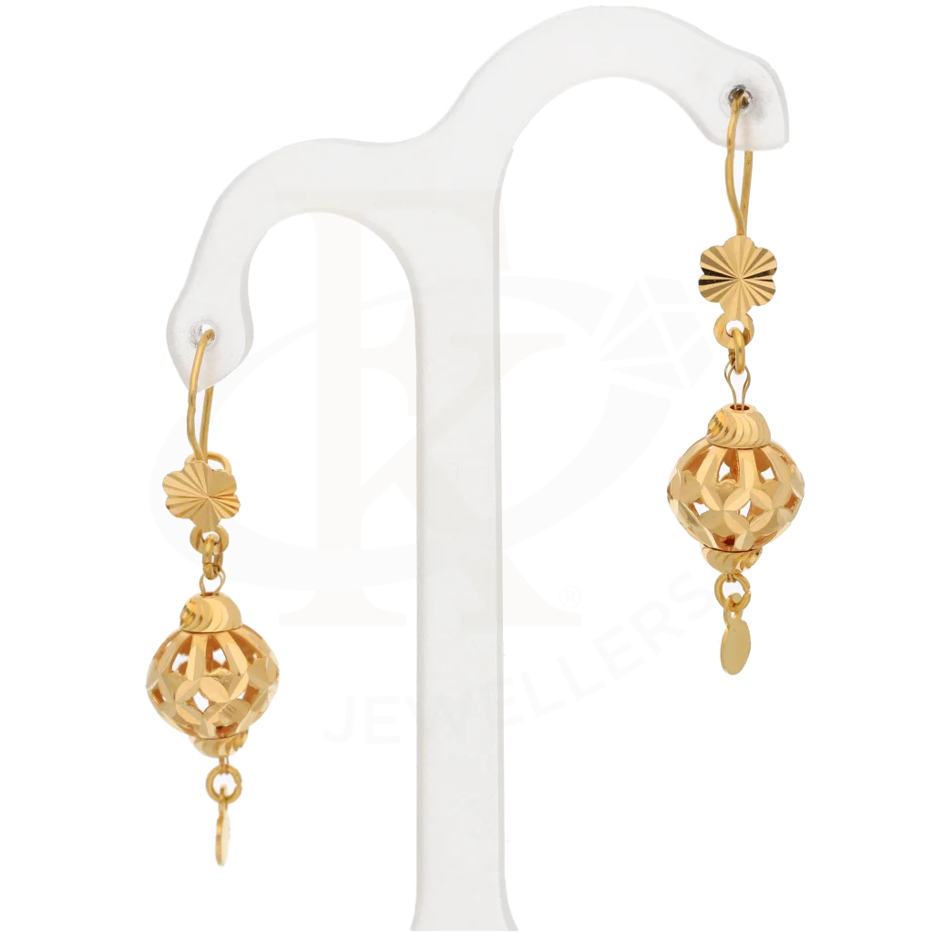 Gold Classy Earrings 21Kt - Fkjern21K7769