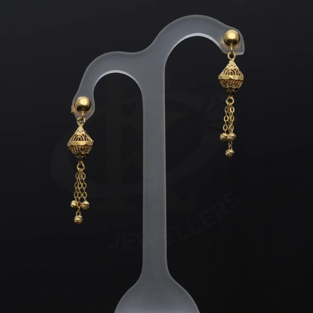 Gold Classy Earrings 21Kt - Fkjern21K7989