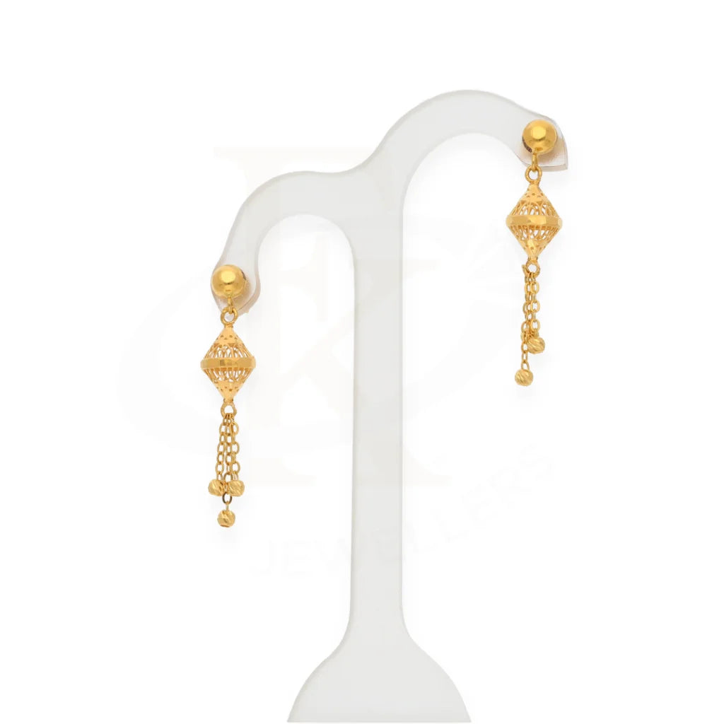 Gold Classy Earrings 21Kt - Fkjern21K7989