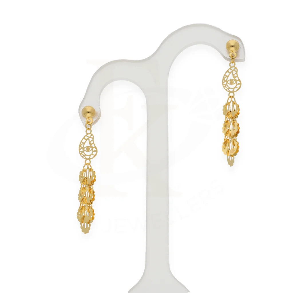 Gold Classy Earrings 21Kt - Fkjern21K7993