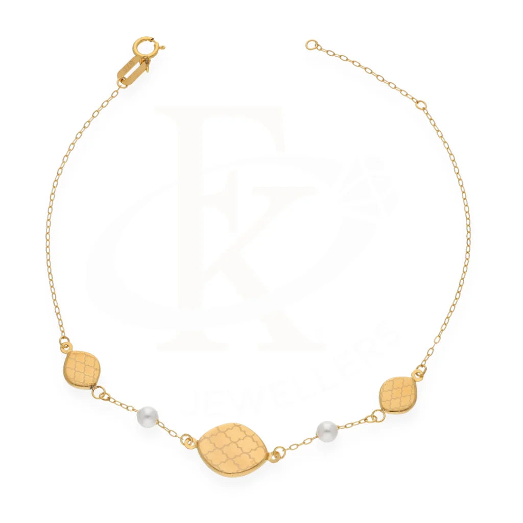 Gold Classy Pattern In Oval Bracelet 21Kt - Fkjbrl21Km8202 Bracelets