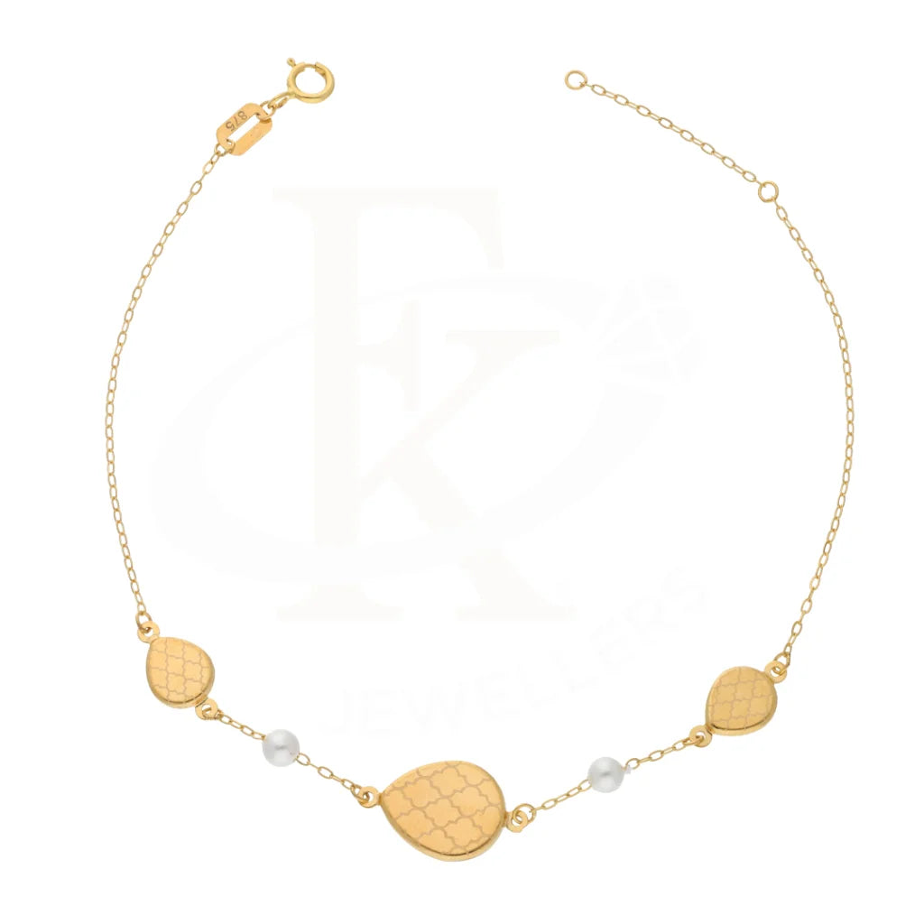 Gold Classy Pattern In Oval Bracelet 21Kt - Fkjbrl21Km8461 Bracelets