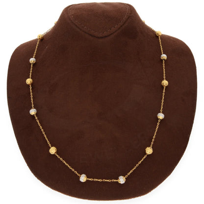 Gold Classy Round Shaped Necklace 21Kt - Fkjnkl21Km8172 Necklaces