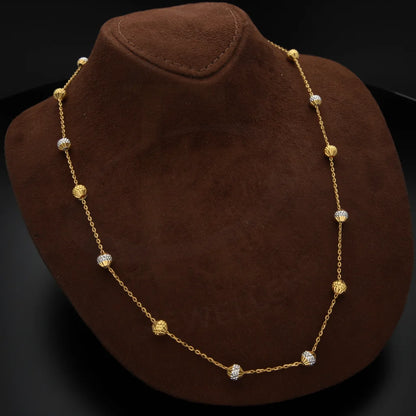 Gold Classy Round Shaped Necklace 21Kt - Fkjnkl21Km8172 Necklaces